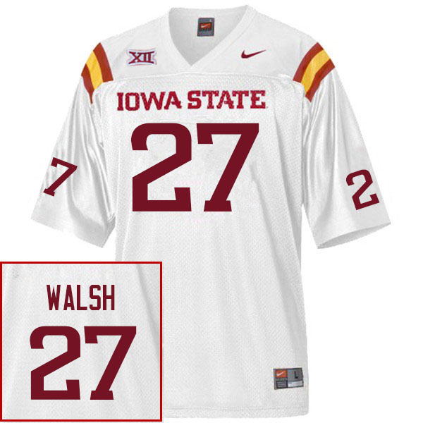 Men #27 Tripp Walsh Iowa State Cyclones College Football Jerseys Stitched Sale-White - Click Image to Close